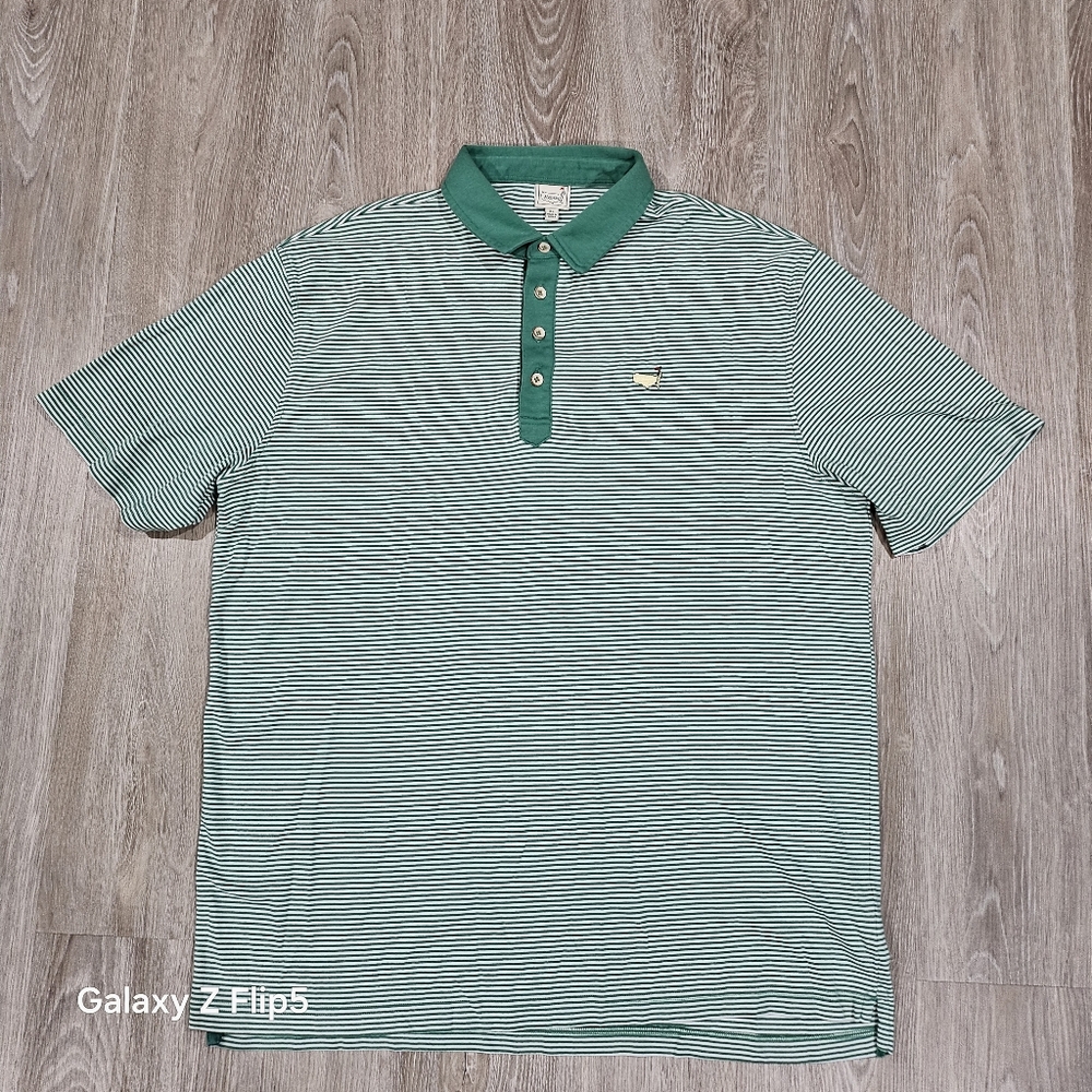 Masters Green Striped Polo Shirt